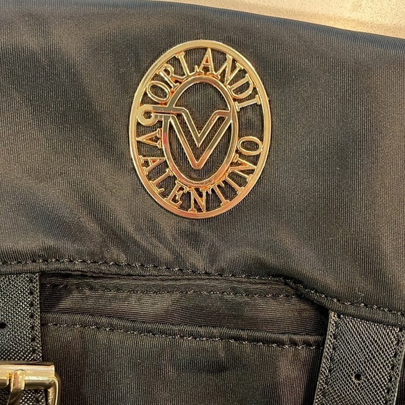 Valentino Orlandi Crossbody Bag Black Vegan Leather Nylon Wallet Zip Picket NWT main image 12